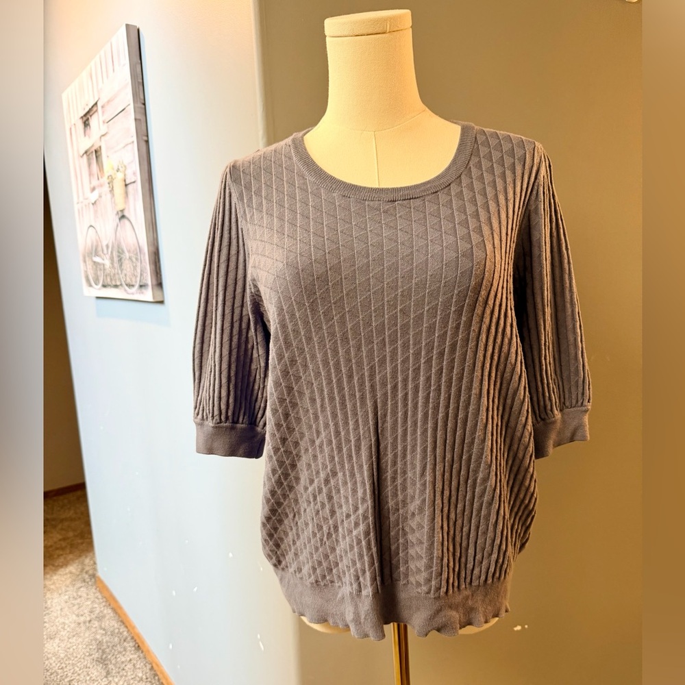 Marled Textured Knit Top | XL